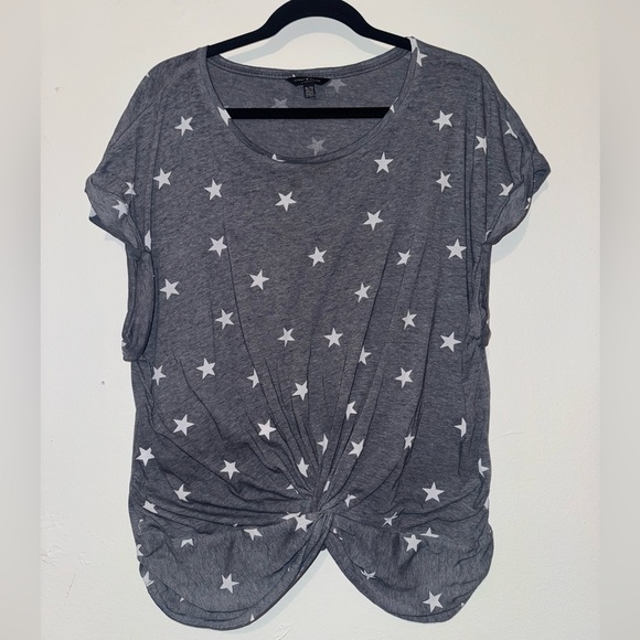 Gray Star Print Women's Top - Picture 1 of 4